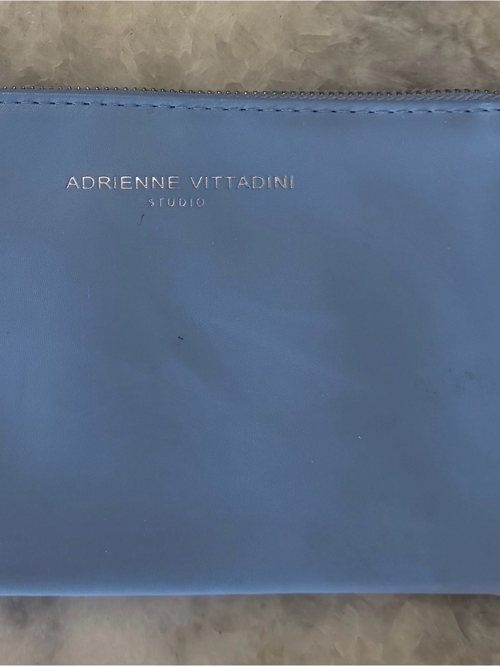 Adrienne Vittadini Light Blue Leather Wristlet